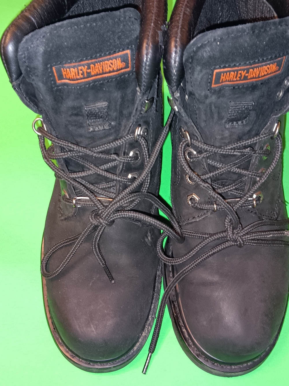 HARLEY-DAVIDSON Motorcycle Boots (#91005) Preowned Black Leather Men's Size 9.5 - Picture 3 of 12